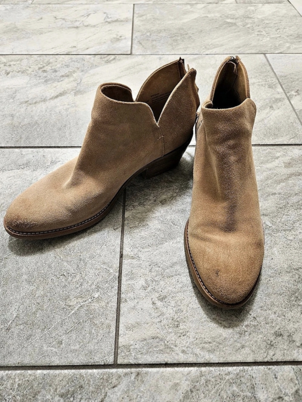 Soft Suede Ankle Booties in Brown